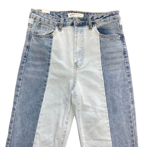 Almost Famous Two Tone Straight Leg Jeans 5 - Picture 2 of 8